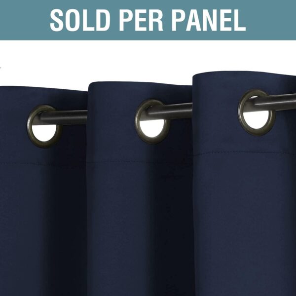 Navy Blue Blackout Curtains: 85% Room Darkening Insulated Thermal Panels Set - Image 2