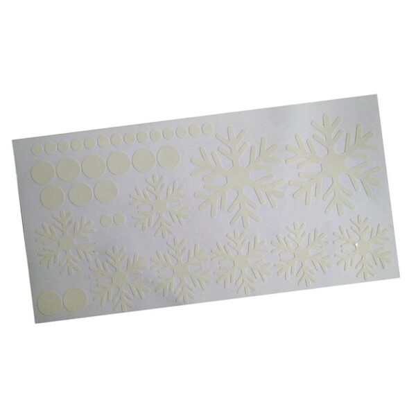 Glow-in-the-Dark Snowman Christmas Wallpaper Sticker with Green Snowflakes - Image 4