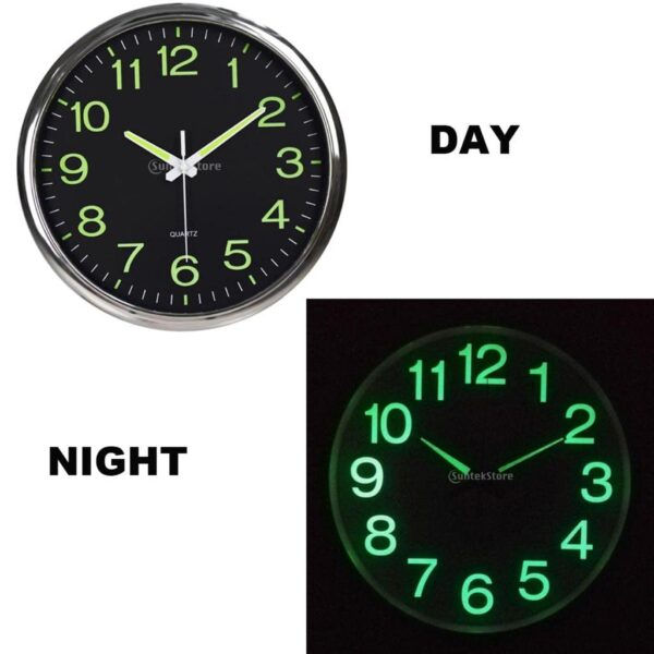 Modern Luminous 12'' Quartz Wall Clock for Bedroom and Office Decor - Image 8