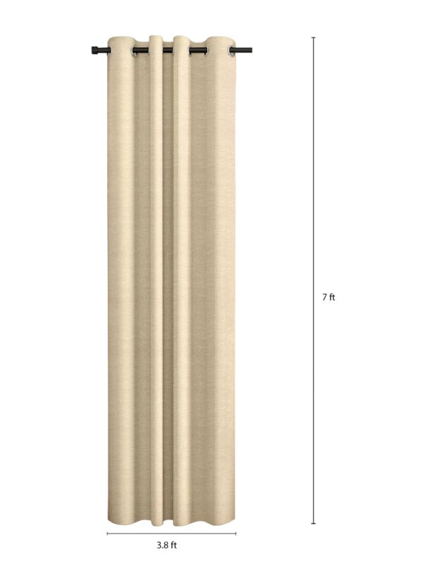 Elegant Solimo Golden Polyester Polylinen Door Curtains - 7 Feet, Pack of 2 - Image 3