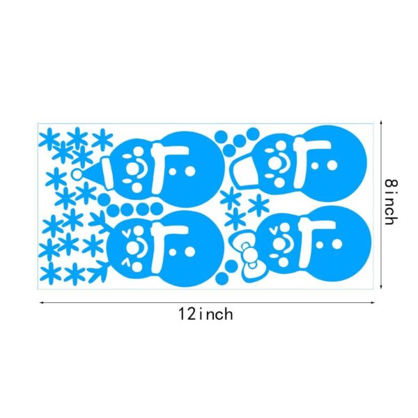 Merry Christmas Snowman Wallpaper Sticker: Glow in the Dark Holiday Decor - Image 2