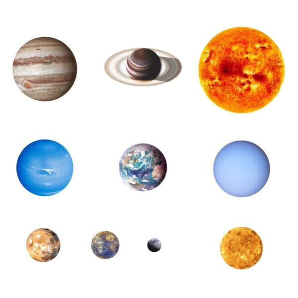 Glow in the Dark Planet Wall Stickers - 9pcs Cosmic Decor for Kids - Image 5