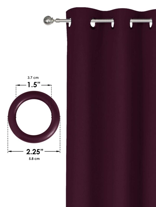 Blackout Window Curtains Set of 2 - Purple Room Darkening for Any Room - Image 3