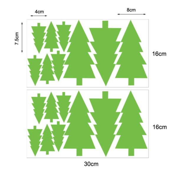 Merry Christmas Snowman Wallpaper Sticker with Glow in Dark Pine Tree - Image 5