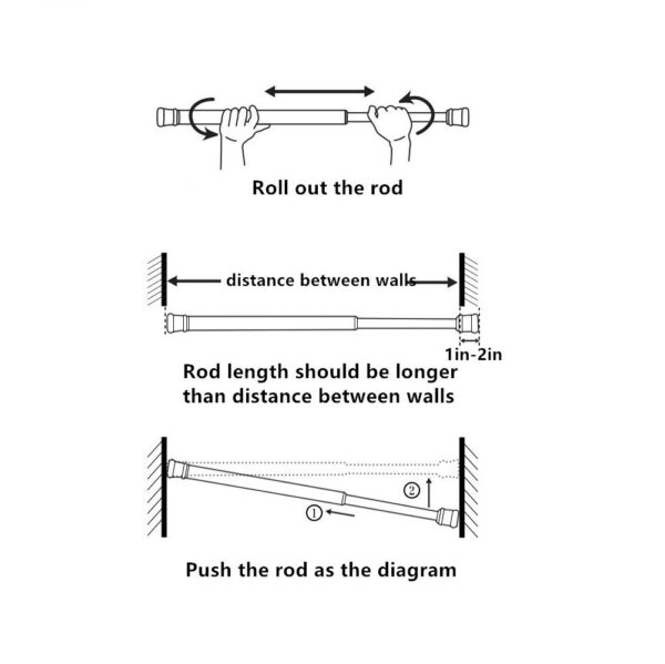 Adjustable Tension Rods 4 Pack for Curtains, Showers, and Closets - Image 7