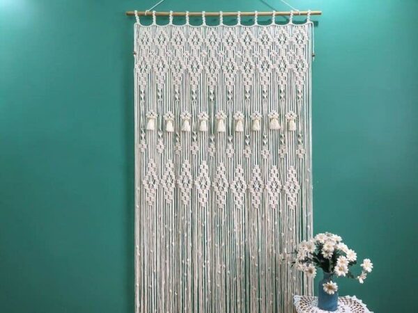 Boho Macrame Curtain: Stylish Cotton Rope Decor for Any Room - Image 3