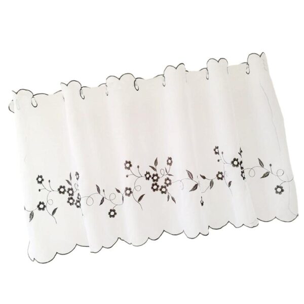 Enakshi Gray Embroidered Kitchen Curtains - Stylish Window Tiers for Home Decor - Image 6