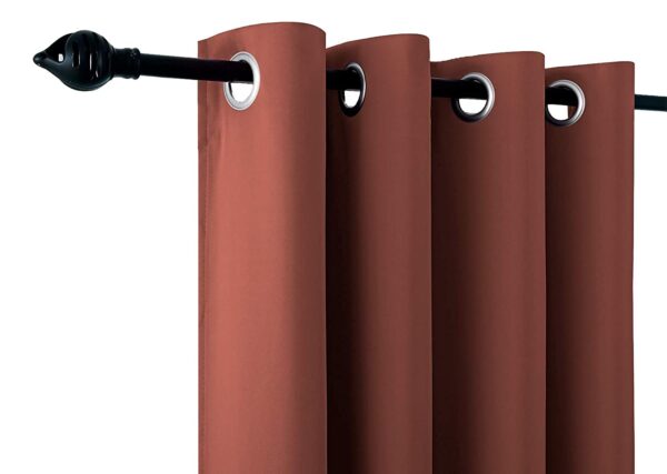 Elegant Rust Room Darkening Thermal Blackout Curtains for 6 Feet Windows - Image 3