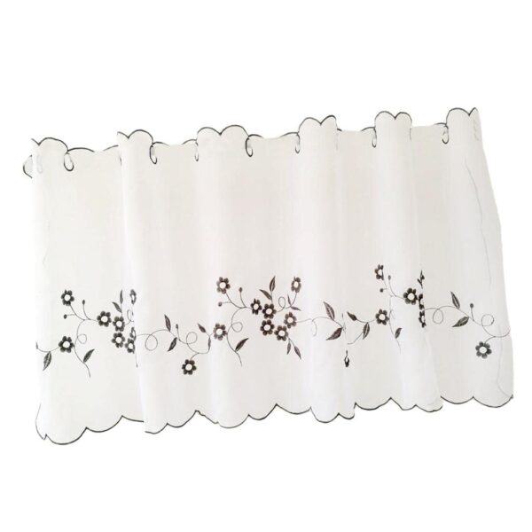 Enakshi Gray Embroidered Kitchen Curtains - Stylish Window Tiers for Home Decor - Image 2