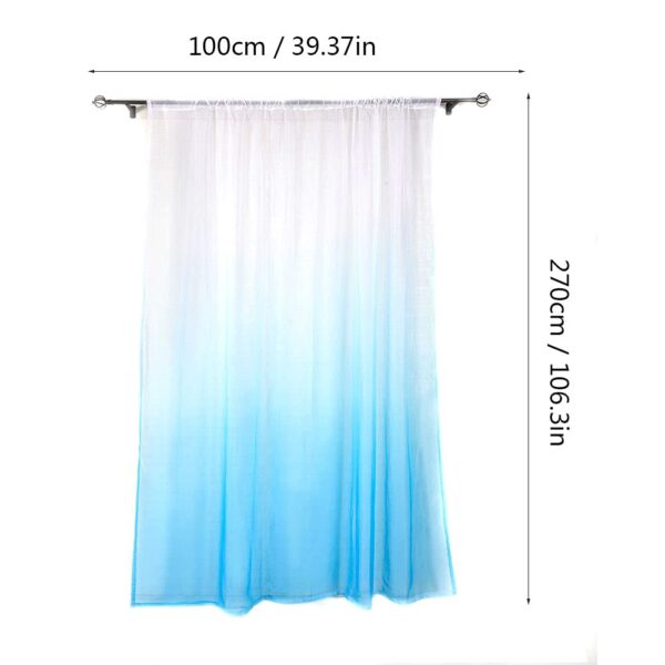 Breathable Gradient Blue Curtains for Stylish Balcony and Living Room Decor - Image 3