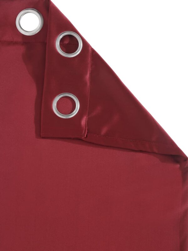 Solid Blackout Eyelet Curtains in Maroon - 2 Piece Set for Style - Image 5