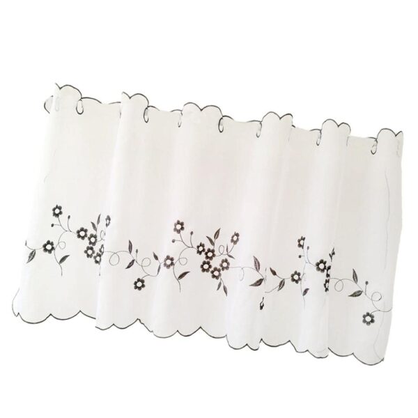 Enakshi Gray Embroidered Kitchen Curtains - Stylish Window Tiers for Home Decor - Image 8