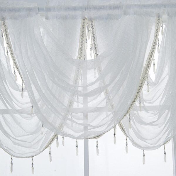 Glitter Tassel Window Valance: Stylish Sheer Curtain Tiers for Any Room - Image 5