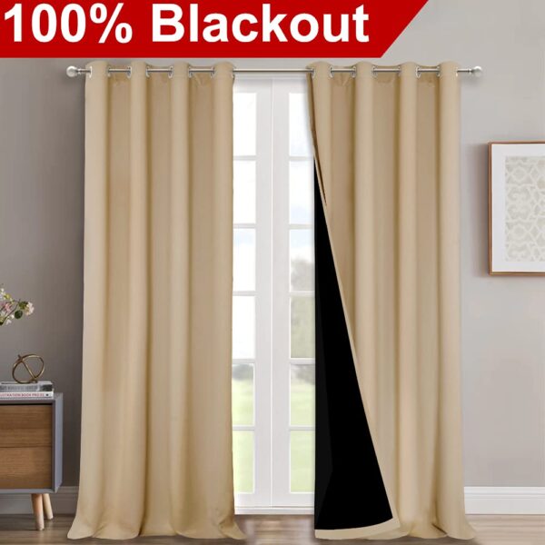 Thermal Insulated Blackout Curtains for Full Light Blocking and Soundproofing - Image 2