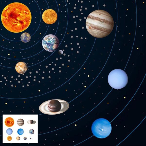 Glow in the Dark Planet Wall Stickers - 9pcs Cosmic Decor for Kids - Image 9