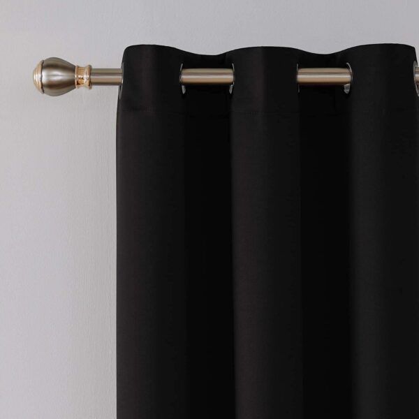 Room Darkening Blackout Curtains - 5 Feet Thermal Insulated Window Treatment - Image 3