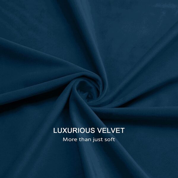 Premium Navy Blue Suede Velvet Curtains for Elegant Living Room Decor - Image 5