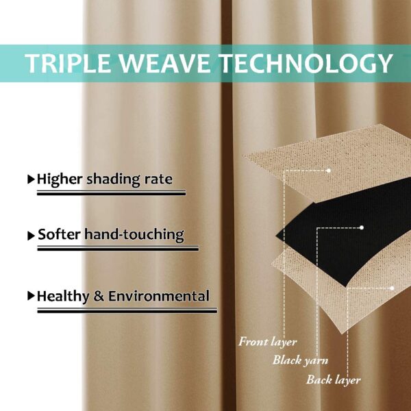 Thermal Insulated Blackout Curtains for Full Light Blocking and Soundproofing - Image 6