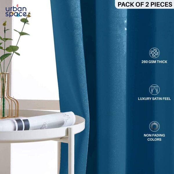 Urban Space Navy Blue Thermal Insulated Blackout Curtains for Room Darkening - Image 2