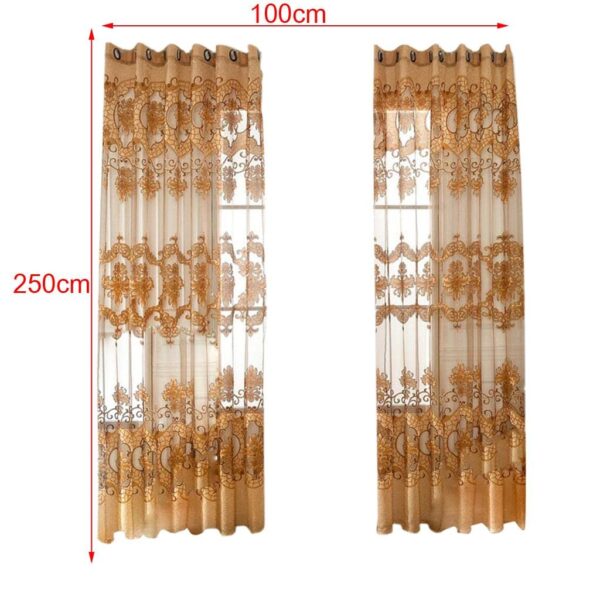 Elegant Coffee Voile Window Curtain Drape for Stylish Home Decor - Image 2