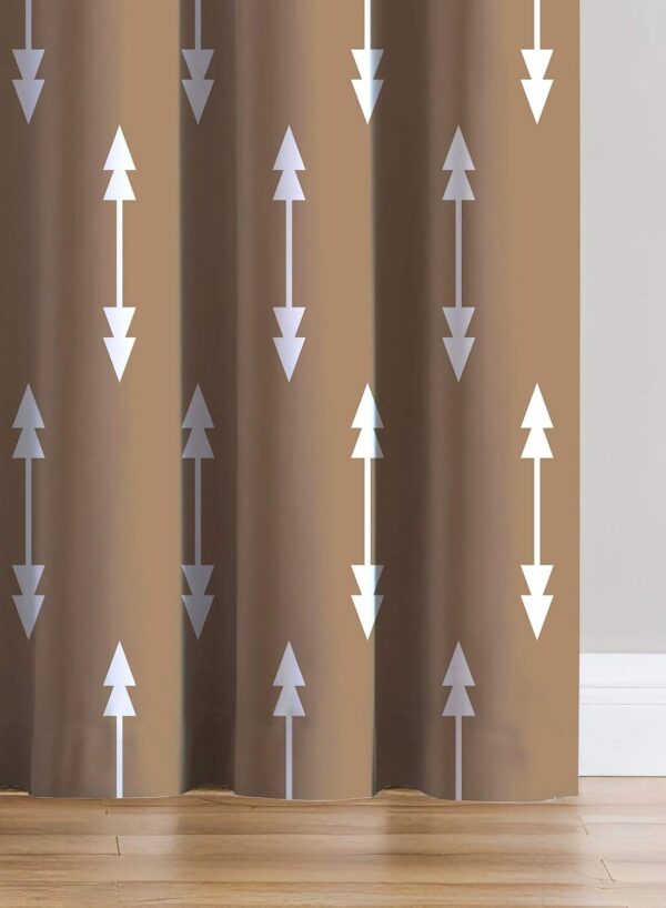 Light Blocking 3D Printed Taupe Door Curtain - 52x84 Inch Grommet Style - Image 3