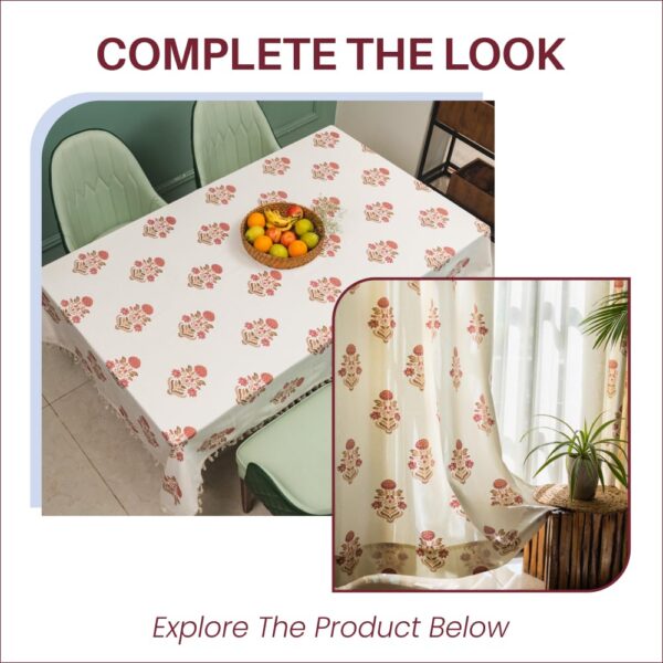 Stylish 100% Cotton Floral Curtains for Light Filtering Windows 5 Feet Long - Image 5