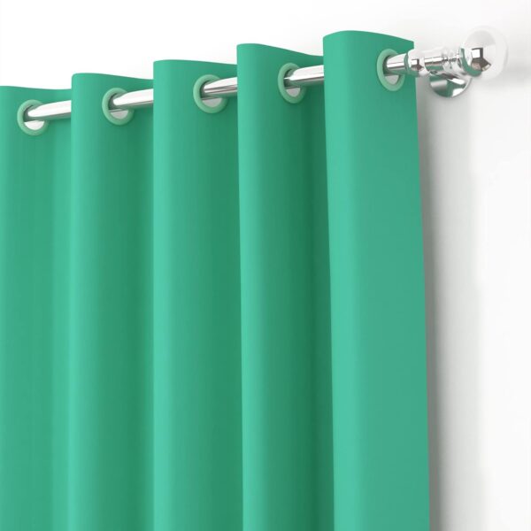 Premium 7 Feet Long Blackout Curtains for Doors - Noise Reducing Teal Set - Image 2