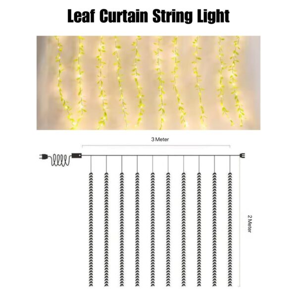 NIYAMAX LED String Light Curtain: 200 LEDs for Home, Office, and Garden Decor - Image 3