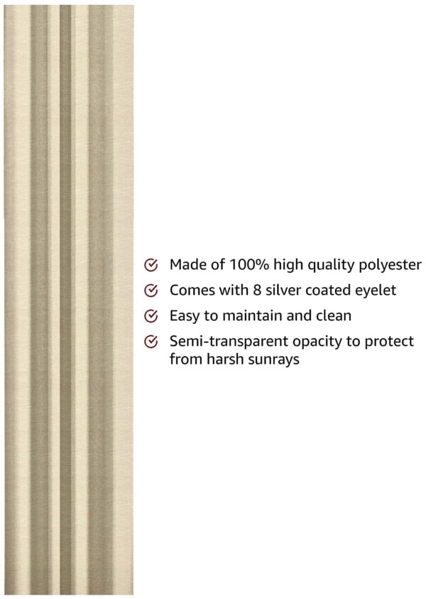 Elegant Solimo Golden Polyester Polylinen Door Curtains - 7 Feet, Pack of 2 - Image 2