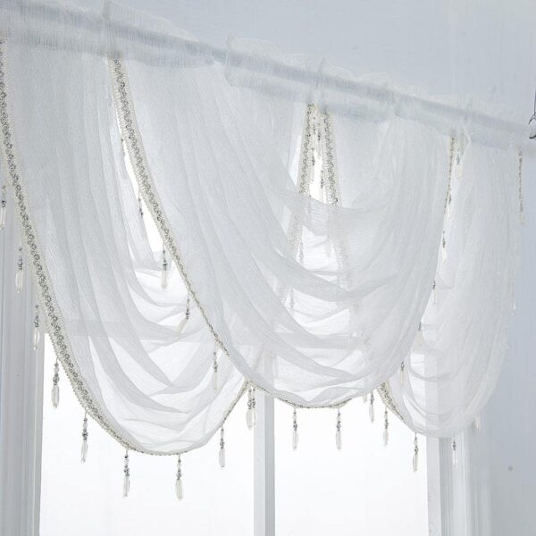 Glitter Tassel Window Valance: Stylish Sheer Curtain Tiers for Any Room - Image 8