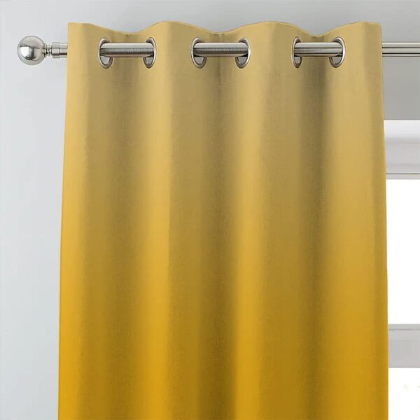 Elegant Floral Ombre Room Darkening Curtains Set of 4 in Yellow Cream - Image 7