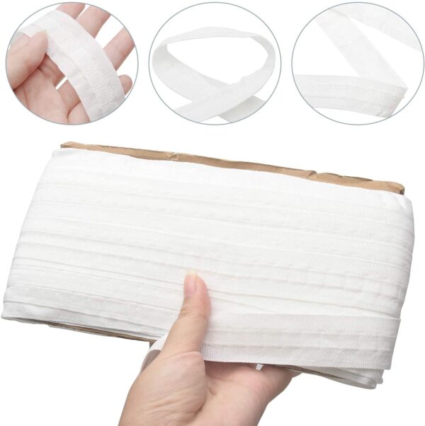 Premium White Curtain Tape for Durable Home Decor - 10 Meters Long - Image 2