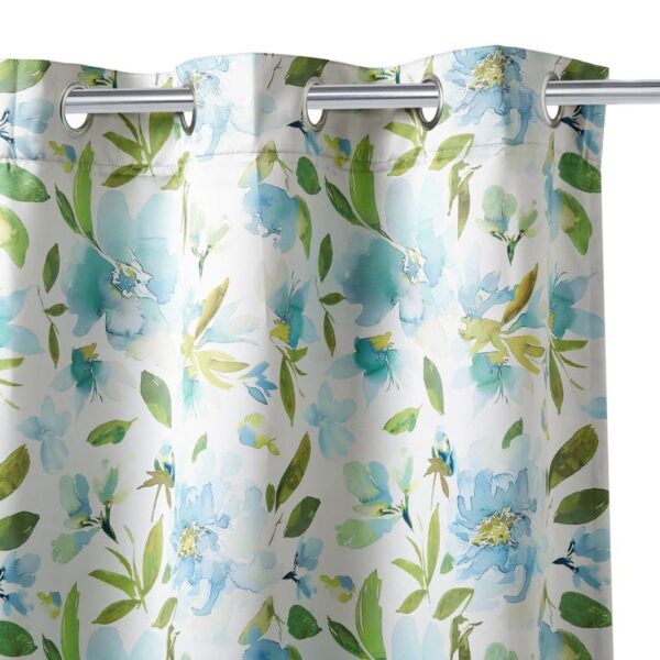 Stylish Encasa XO Semi-Blackout Door Curtains with Floral Print and Eyelets - Image 7