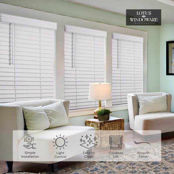 Brighten Your Space with Lotus & Windoware 2-Inch Faux Wood Blinds - Image 6