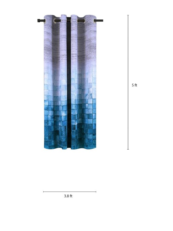 Sky Blue and Grey Solimo Blackout Curtains - 5 Feet Opaque Window Drapes - Image 3