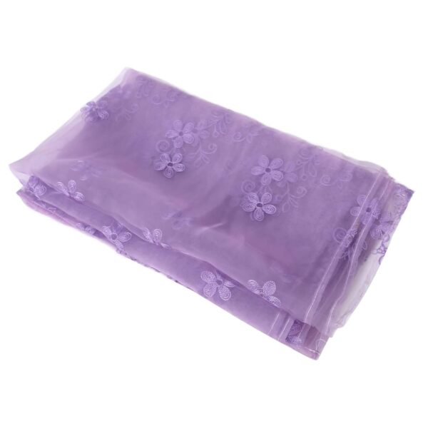 Beautiful Purple Floral Voile Curtains for Bedrooms, Weddings, and Living Rooms - Image 3