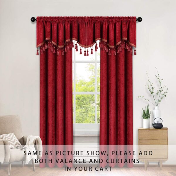 Burgundy Red Chenille Window Curtains for Kitchen and Living Room Decor - Image 7