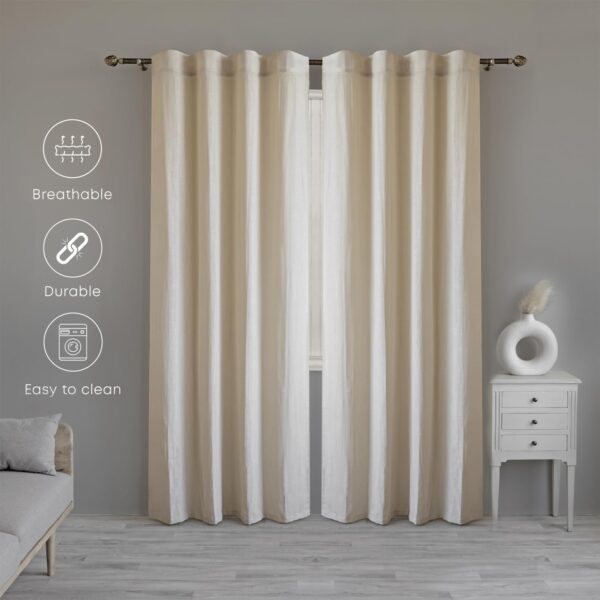 Cotton Linen Semi Sheer Curtains for Stylish Bedroom and Living Room Decor - Image 4