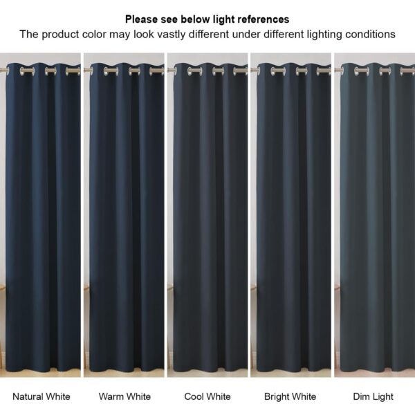 Elegant Indigo Blue Blackout Door Curtains - Room Darkening Set of 2 - Image 5