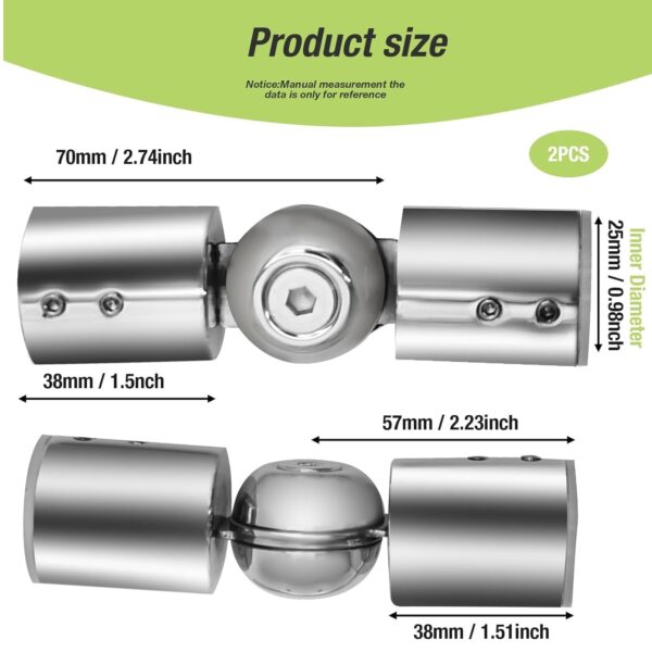 Stainless Steel Curtain Rod Connectors for Flexible Corner Window Solutions - Image 2