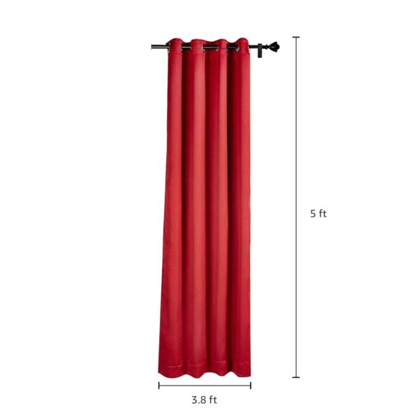 Maroon Blackout Curtains Set of 2 - 5Ft Polyester Opaque Window Drapes - Image 7