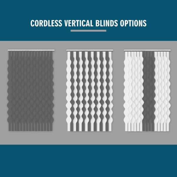 FACIMI Cordless Dark Grey Vertical Blinds for UV Protection and Style - Image 3