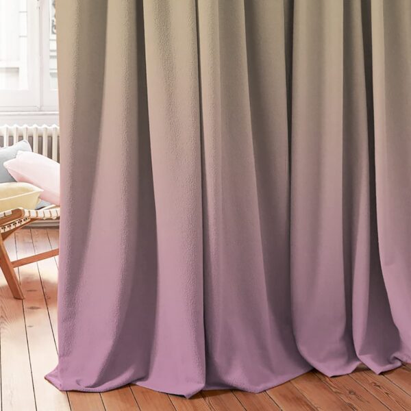 Elegant Floral Ombre Room Darkening Curtains Set of 4 in Pink & Beige - Image 4