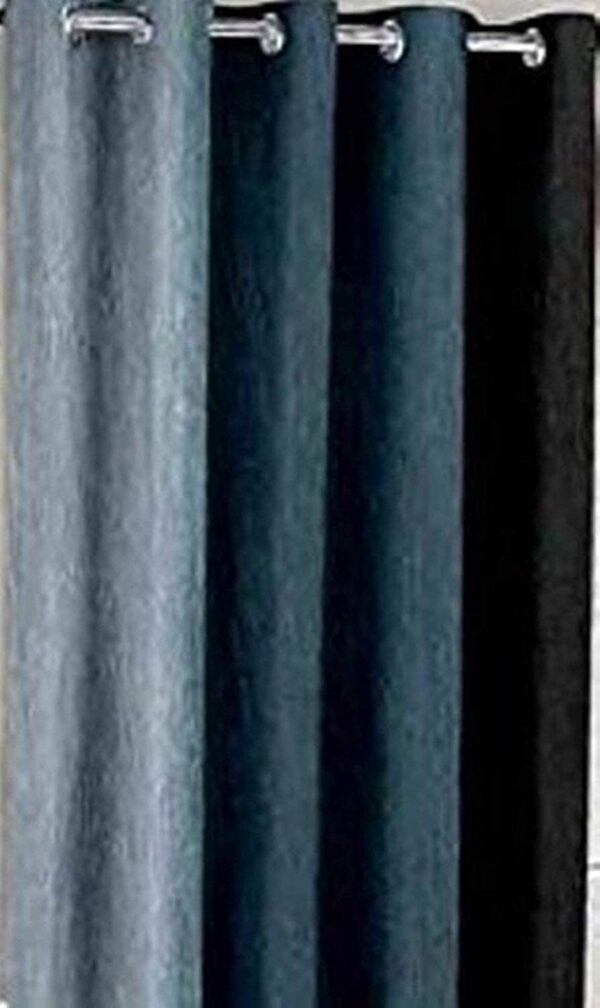 Elegant 3D Blackout Curtains Set for Long Doors in Grey - Image 2