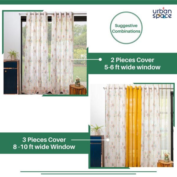 Urban Space Floral Symphony Sheer Linen Curtains for Light Filtering Elegance - Image 5