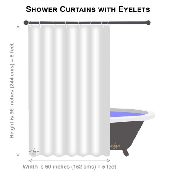 Elegant Waterproof Shower Curtain Set - ArtzFolio Floral Design 5x8 Feet - Image 4