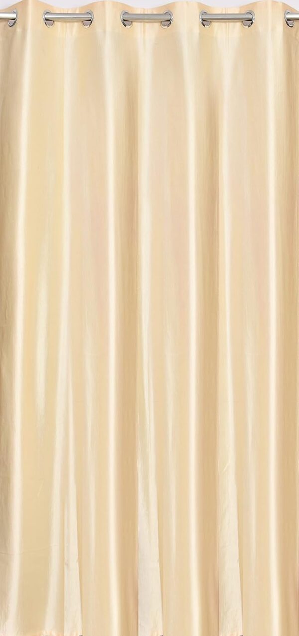 Elegant Cream Polyester Crush Curtains for 8-Foot Long Doors - FAB CASTLE - Image 3