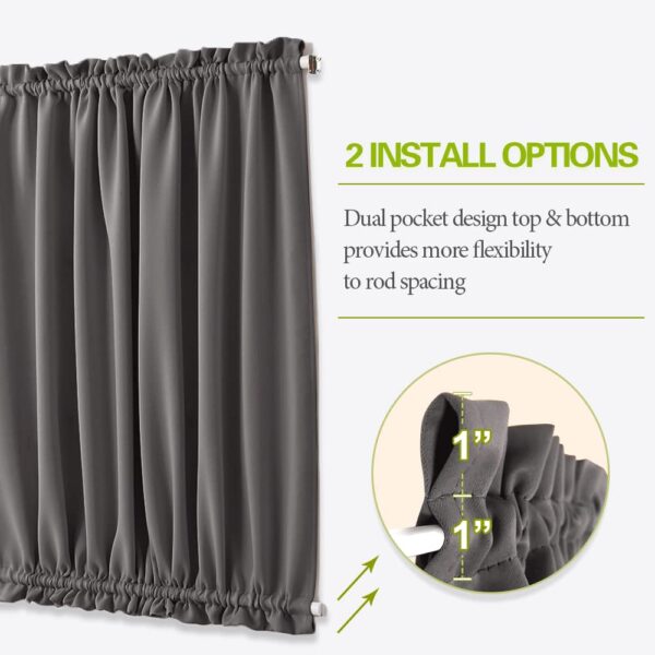 PONY DANCE Gray Door Curtain: Thermal Insulated Blackout Panel for Privacy - Image 2