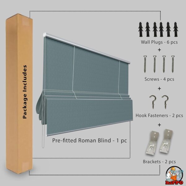 Roman Style Blackout Roller Blinds for UV Protection and Room Darkening - Image 8