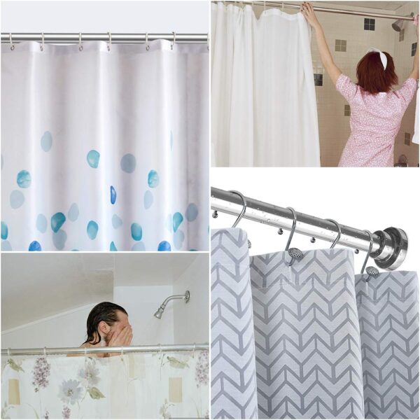 Adjustable TEECK Shower Curtain Rod: Rust-Free, No Drill, Easy to Use - Image 4